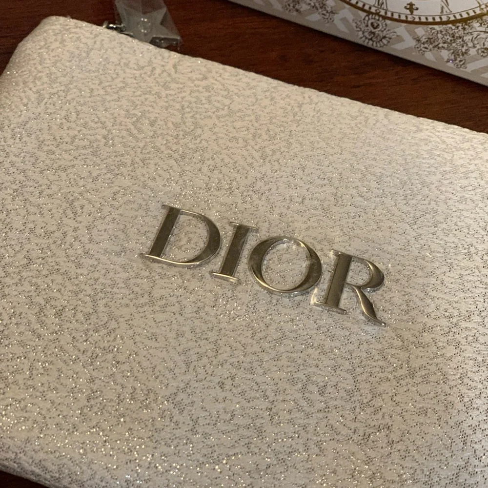 Absolute stunning brand new silver sparkly authentic Dior cosmetic bag,must have